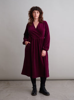 Velour Dress, Burgundy, adults