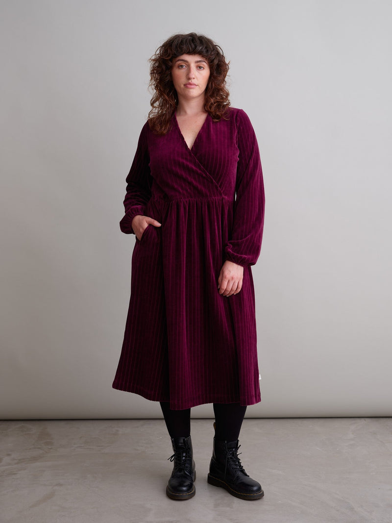 Velour Dress, Burgundy, adults