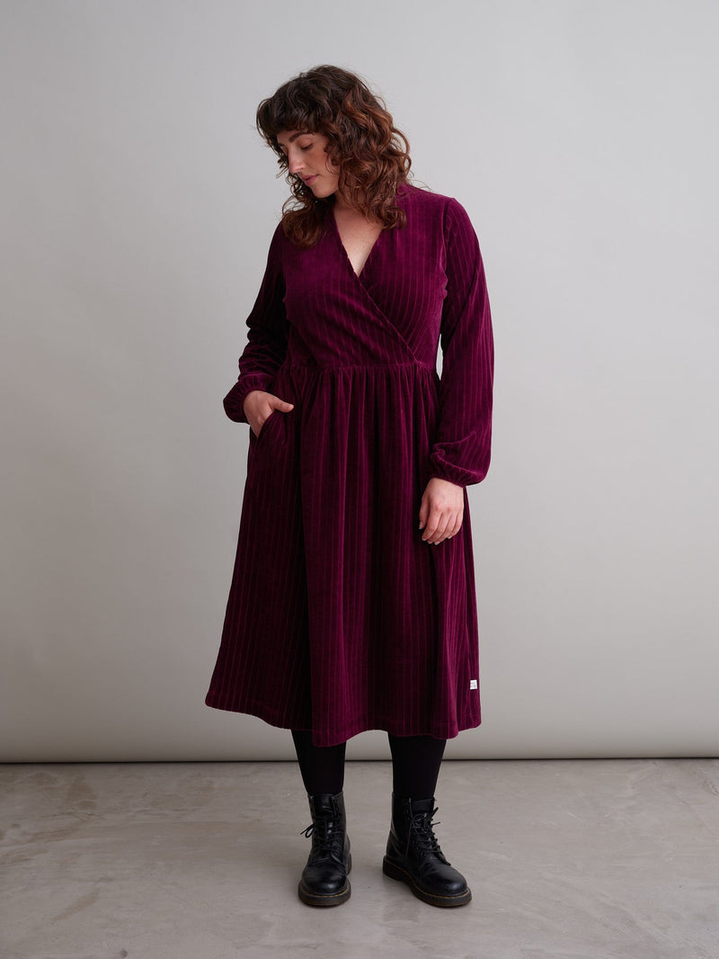 Velour Dress, Burgundy, adults