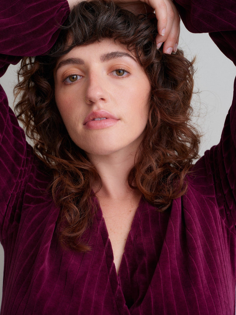 Velour Dress, Burgundy, adults