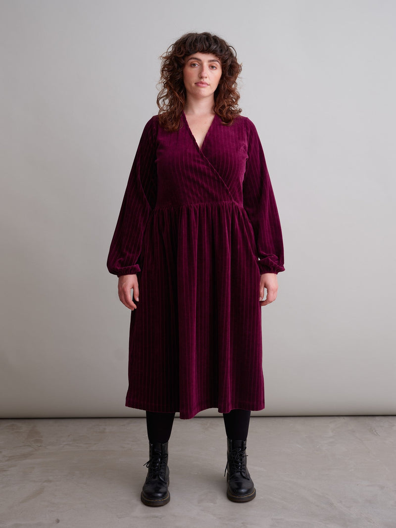 Velour Dress, Burgundy, adults
