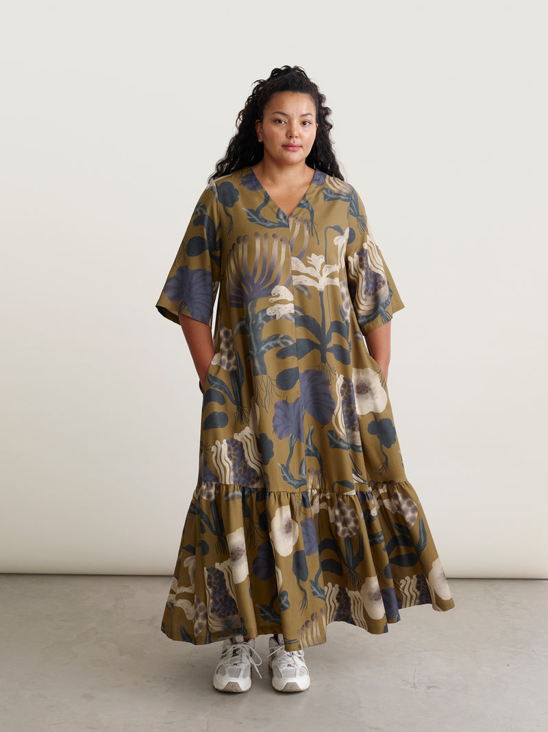 Sea Flowers maxi dress, adults