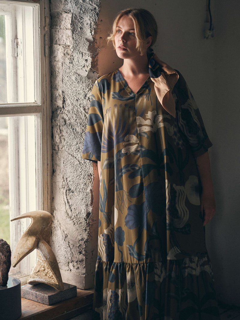 Sea Flowers maxi dress, adults