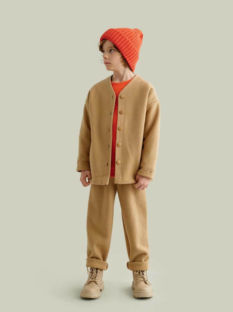 Boiled Wool Pants, beige