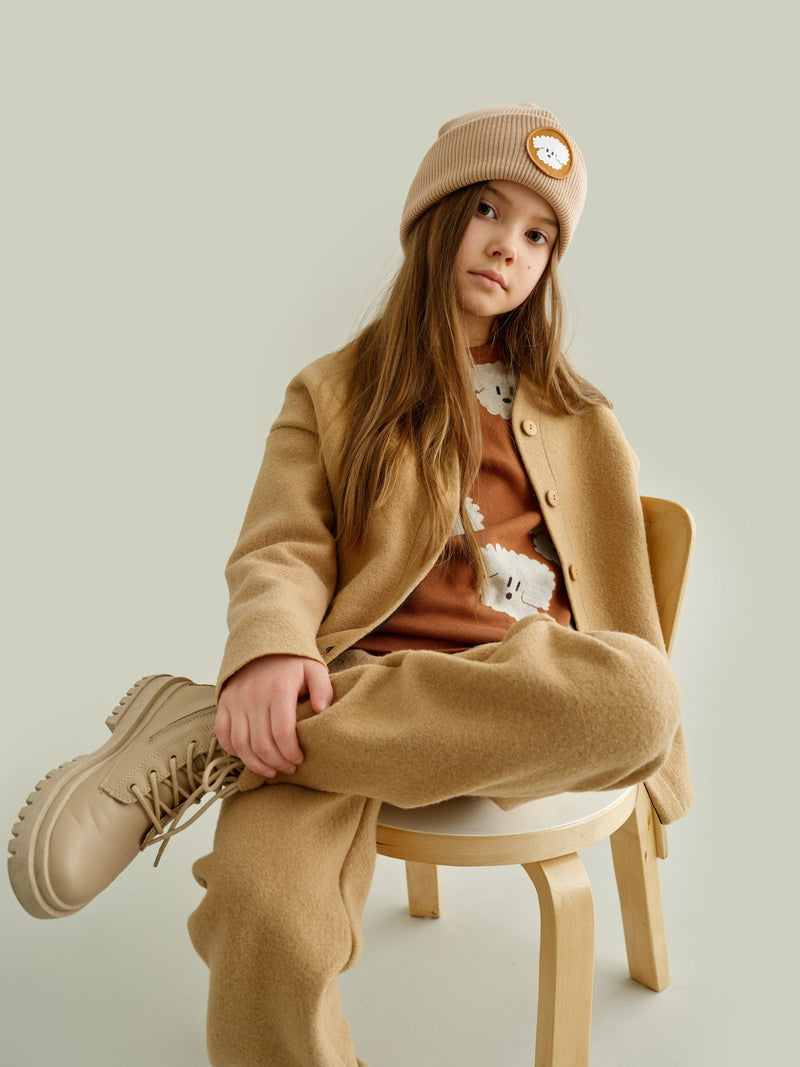 Boiled Wool Pants, beige