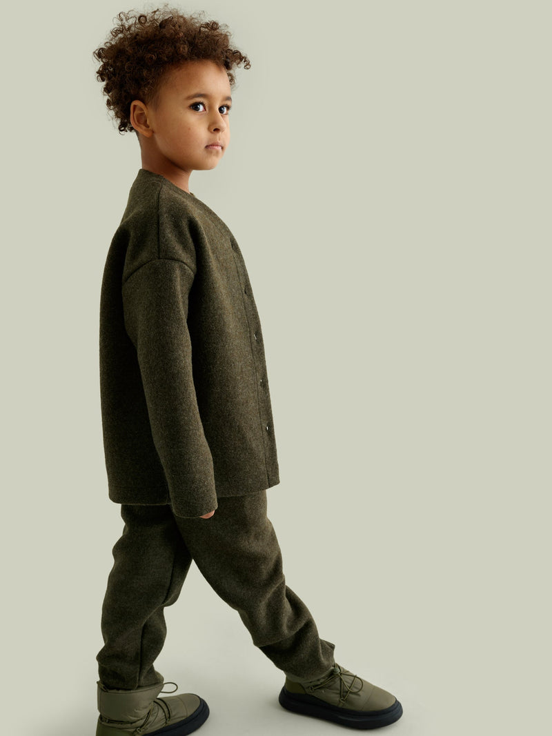 Boiled Wool Pants, dark forest green