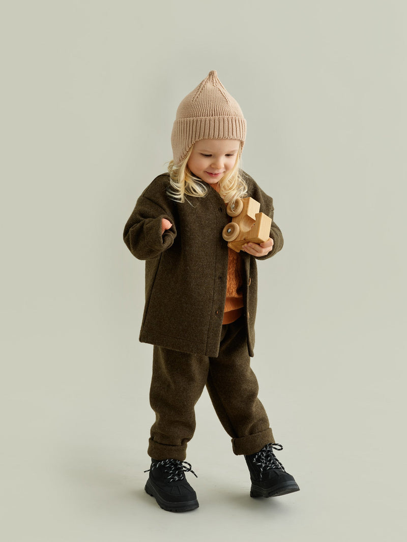 Boiled Wool Pants, dark forest green