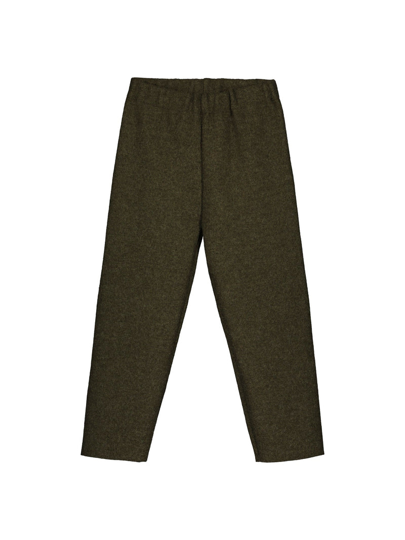 Boiled Wool Pants, dark forest green