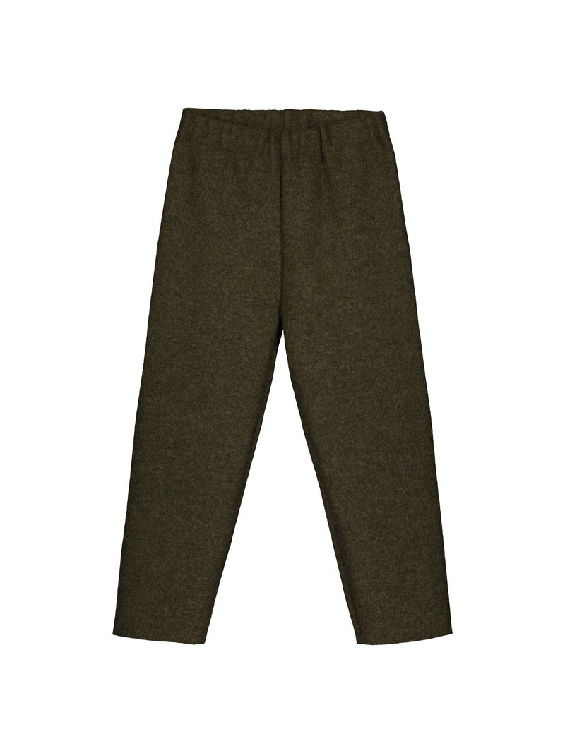 Boiled Wool Pants, dark forest green