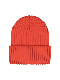 Merino Wool Beanie, cherry tomato