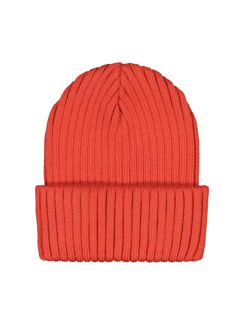 Merino Wool Beanie, cherry tomato