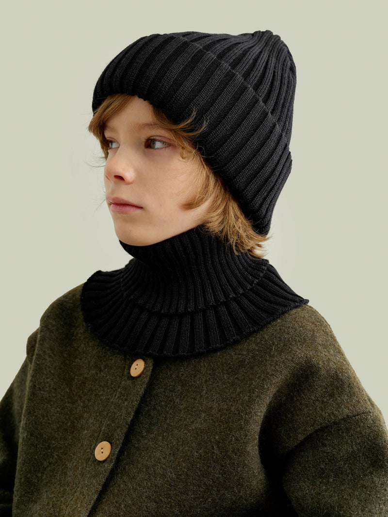 Merino Wool Beanie, black