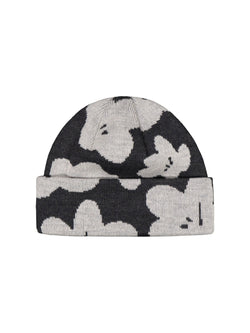 Blossoms Jacquard Beanie, dark grey