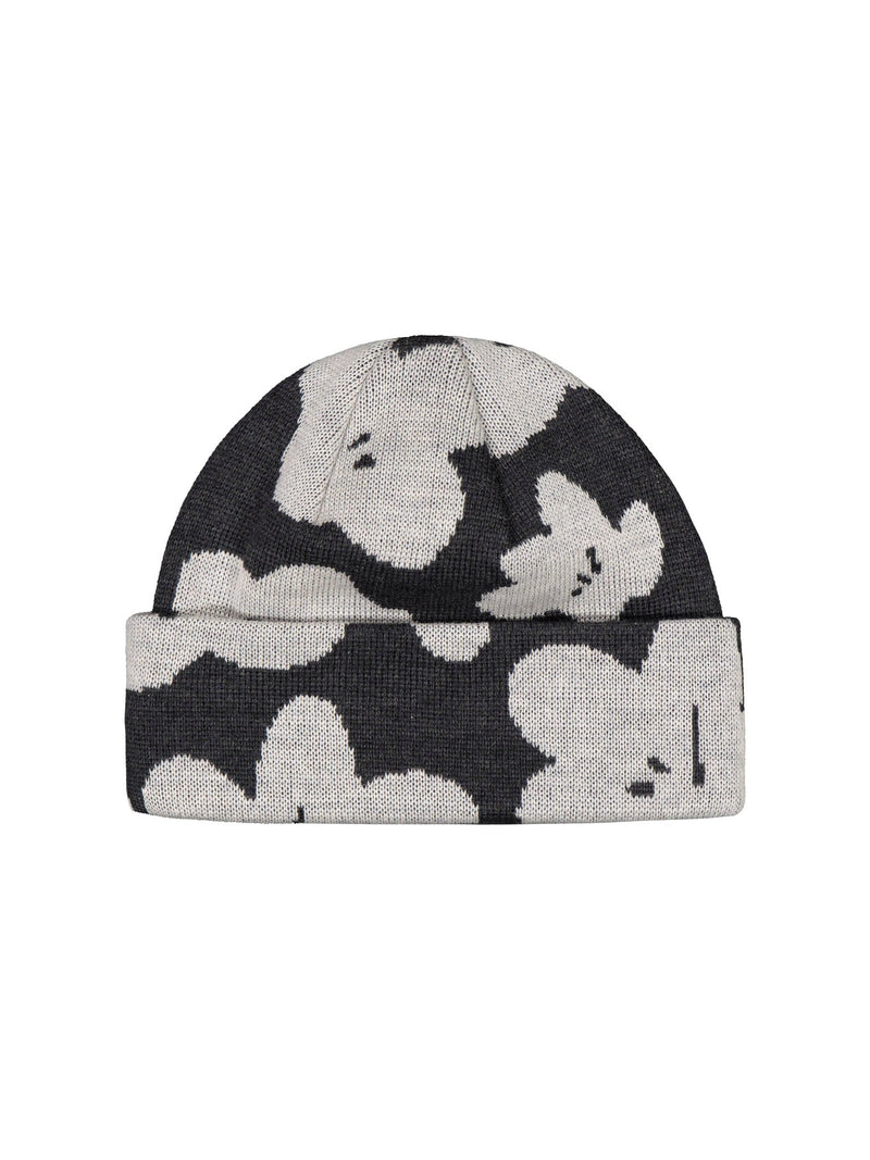 Blossoms Jacquard Beanie, dark grey