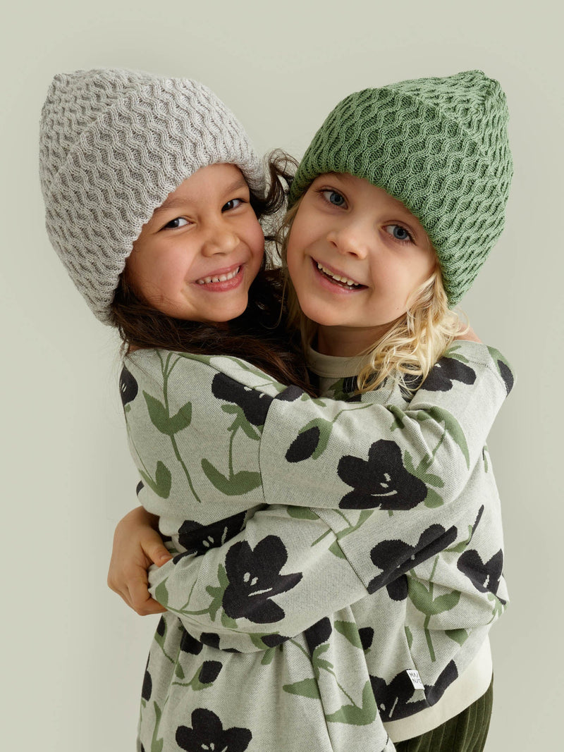 Honeycomb Beanie, pearl grey