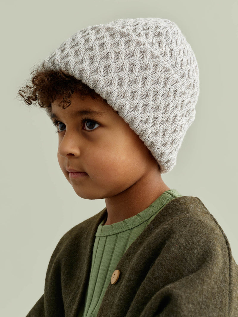 Honeycomb Beanie, pearl grey