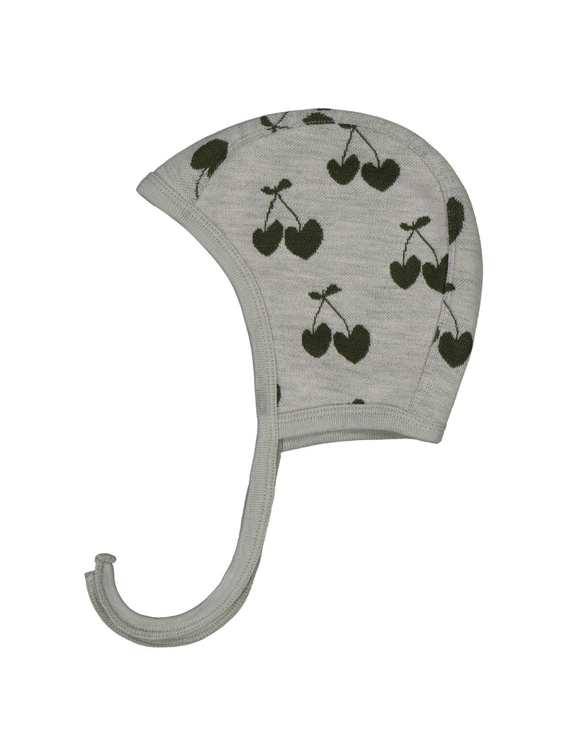 Cherry Love Merino Wool Baby Bonnet