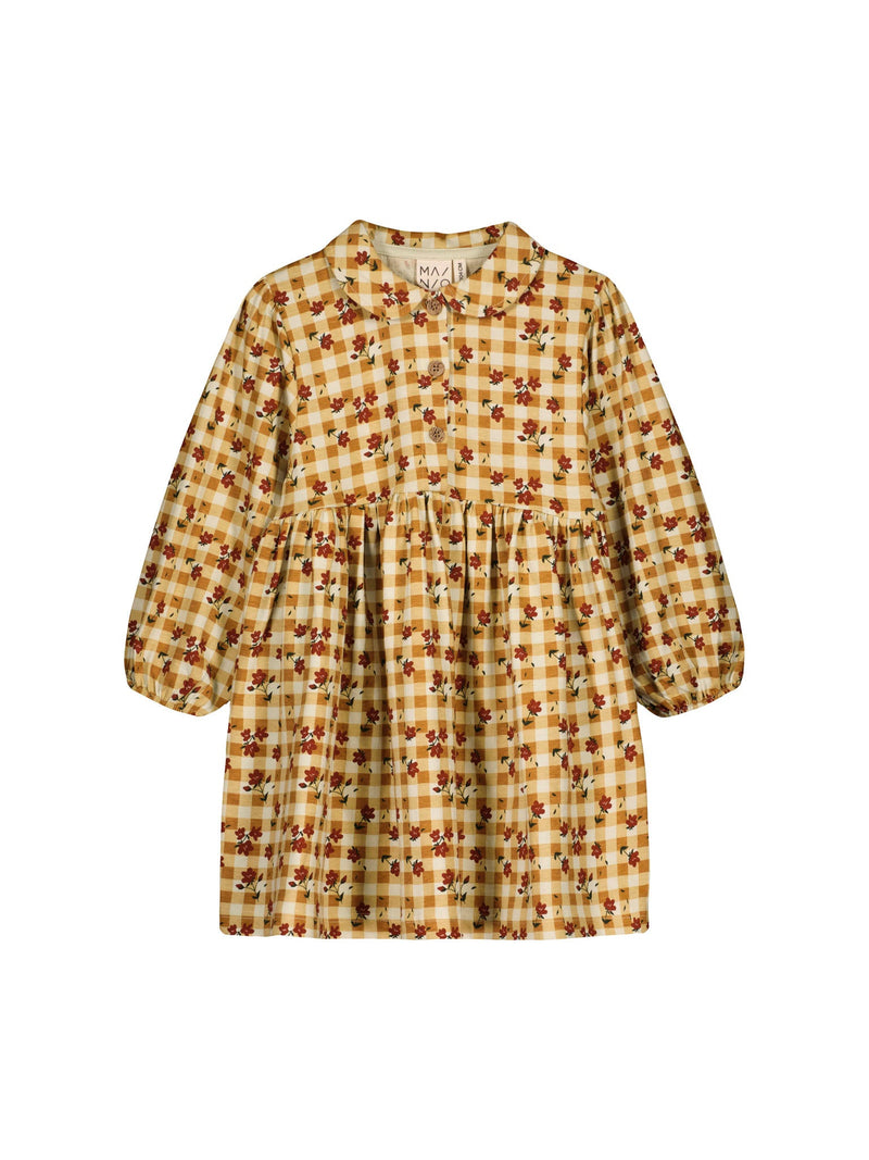 Plaid Flowers Dress