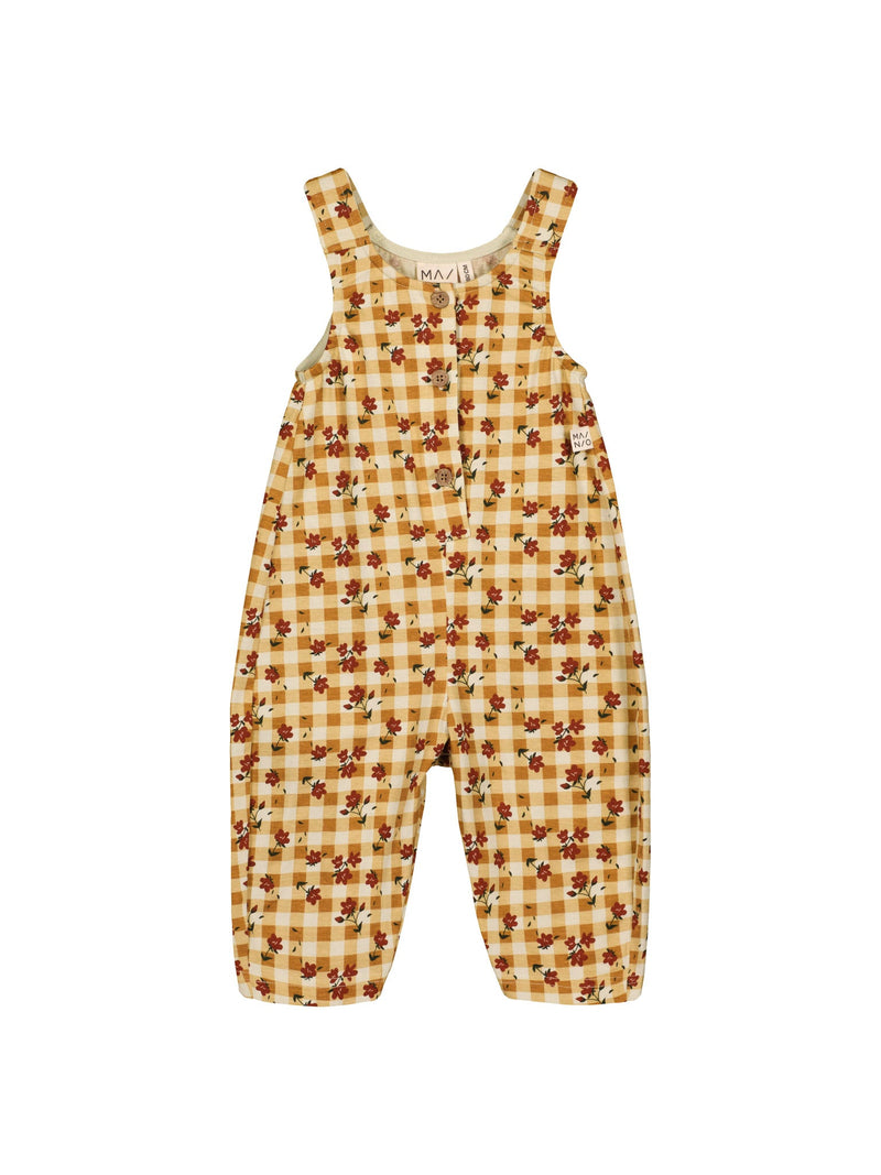 Plaid Flowers Dungarees