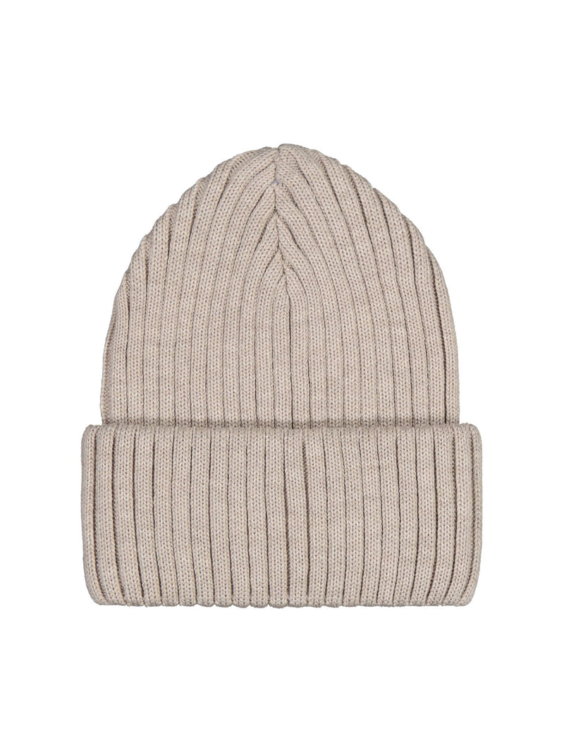 Merino Wool Beanie, sand grey