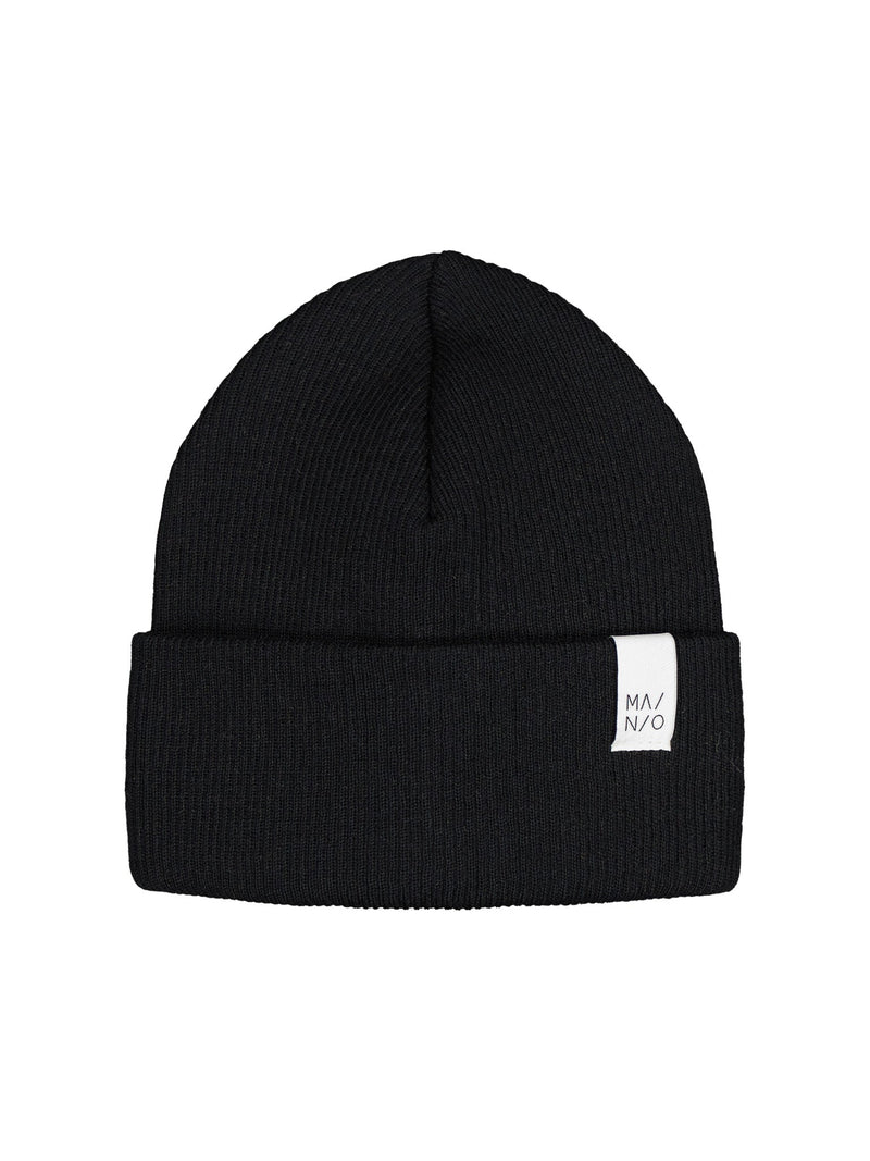 Fisherman Merino Wool Beanie, black