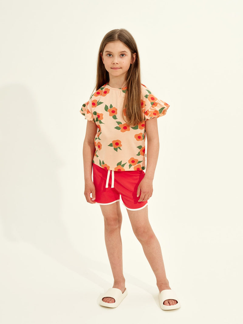Midsummer Rose Frill Shirt, peach