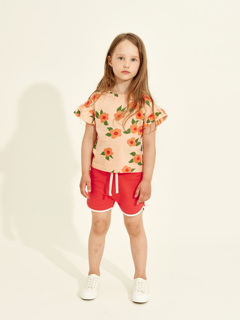 Midsummer Rose Frill Shirt, peach