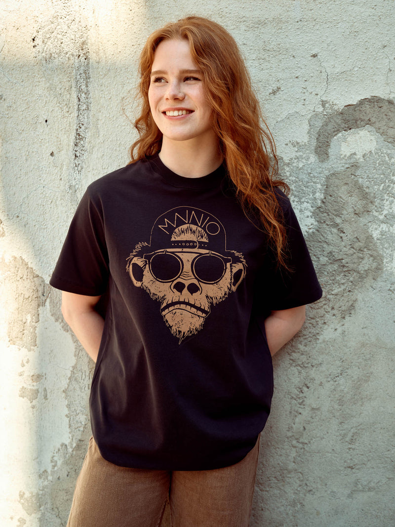 Adults' Chimp T-shirt, black