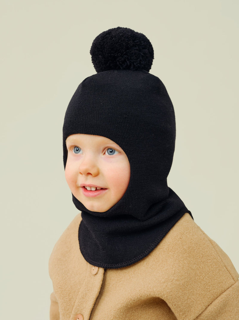 Pompom Balaclava, black
