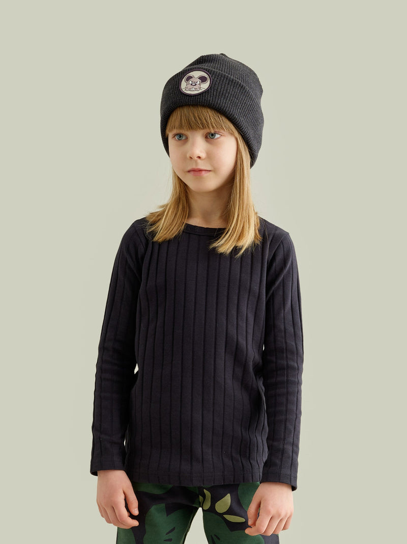 Wide Rib Shirt, ash black