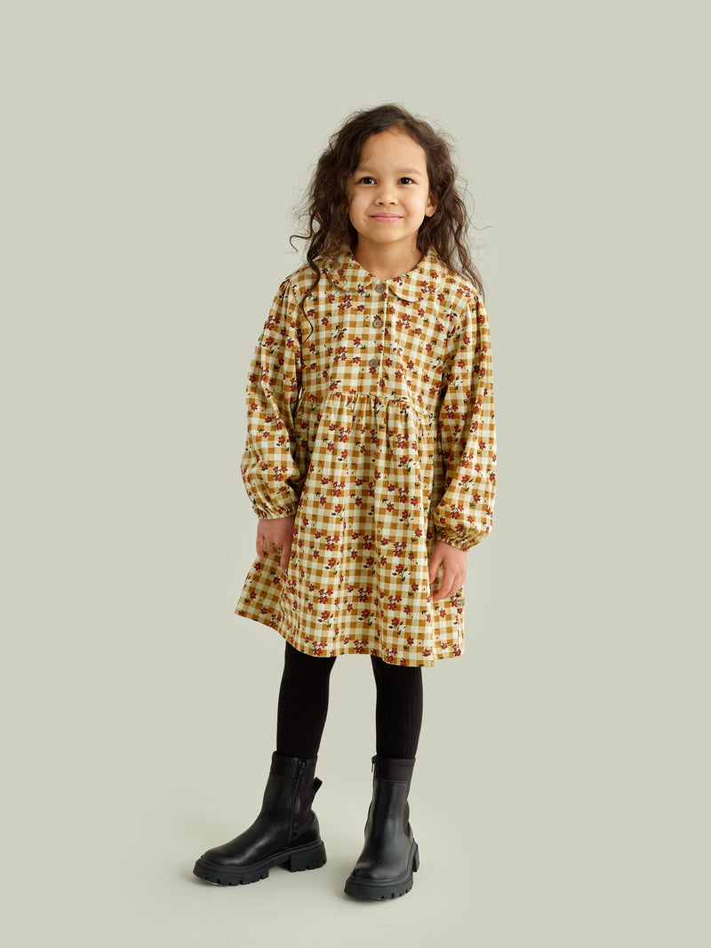 Plaid Flowers Dress