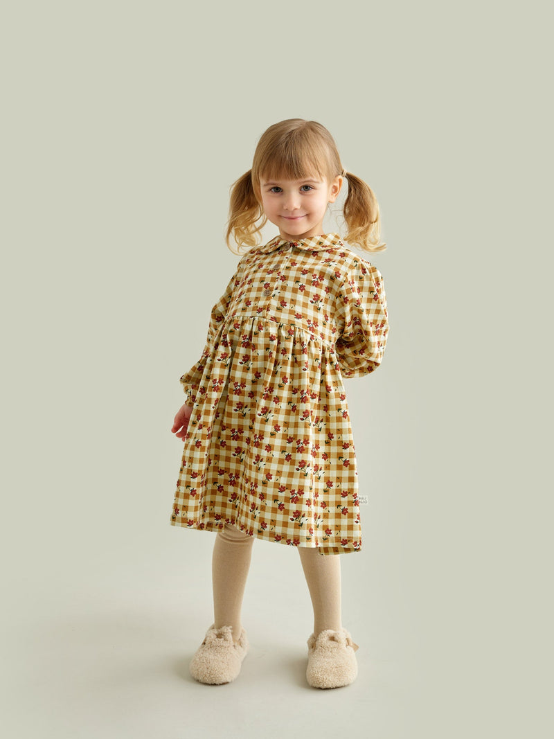 Plaid Flowers Dress