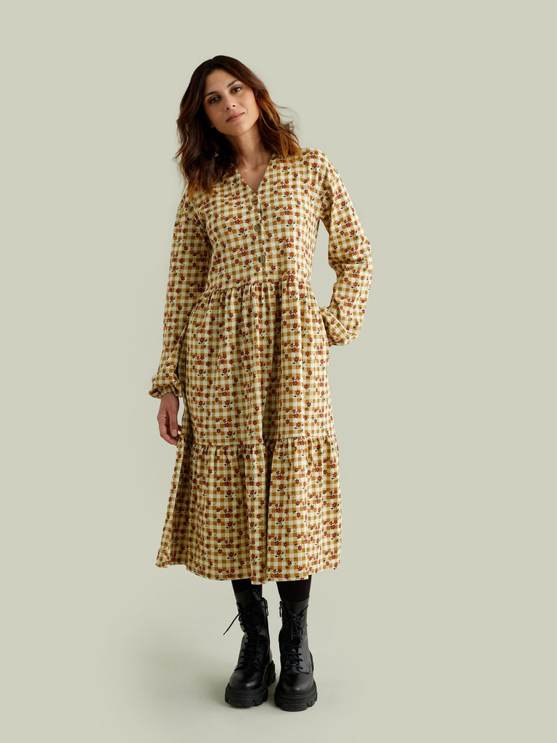 Plaid Flowers Dress, adults