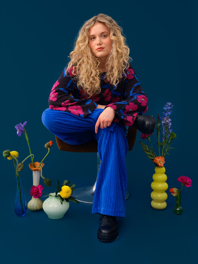 Velour Pants, dazzling blue, adults