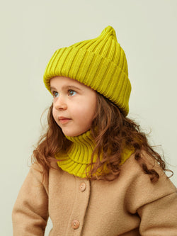 Merino Wool Beanie, lime