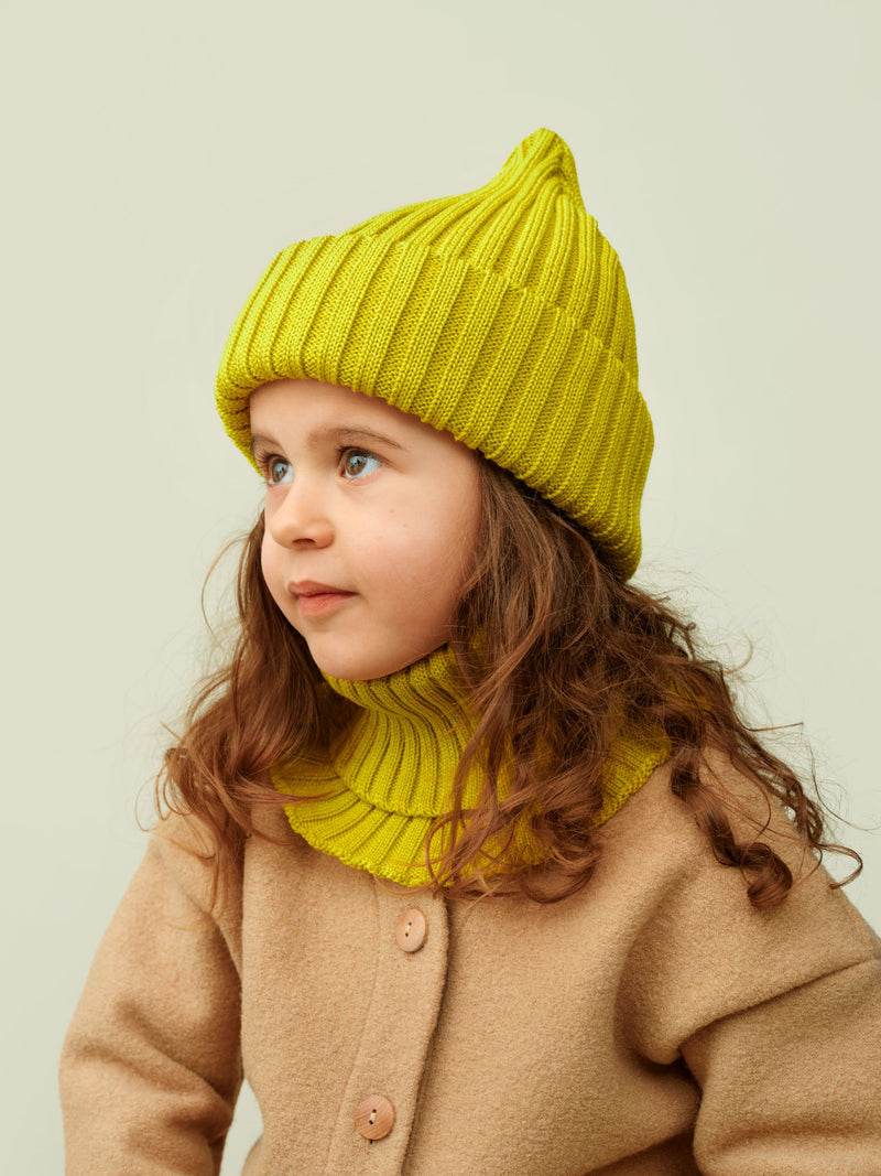 Merino Wool Beanie, lime