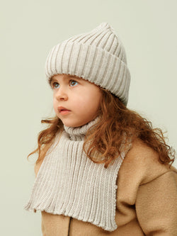 Merino Wool Beanie, sand grey