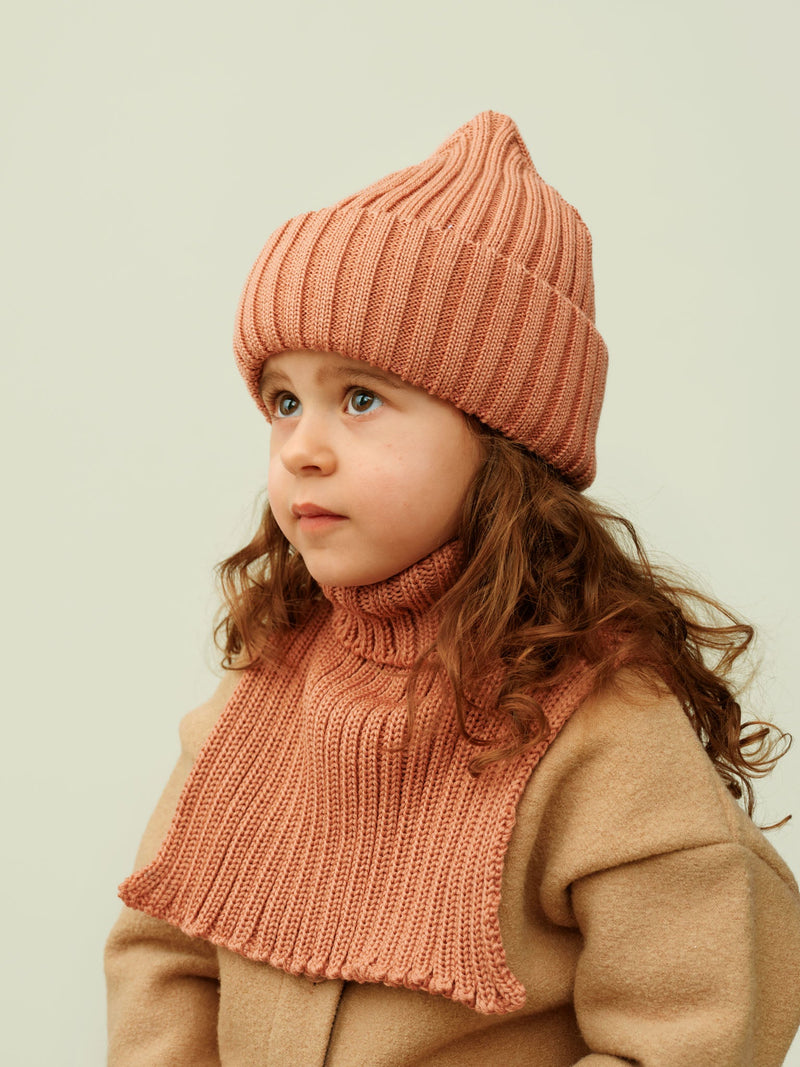 Merino Wool Beanie, rose