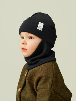 Fisherman Merino Wool Balaclava, black
